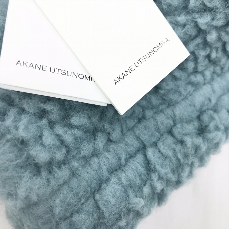 AKANE UTSUNOMIYA アカネ ウツノミヤ TEDDY COAT コート ボアジャケット オーバーサイズカーディガン ブルー 38 WAK-FC41-2001タグと素材