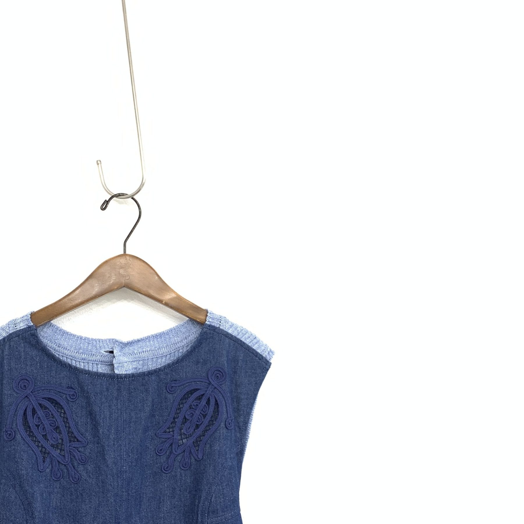 Mame Kurogouchi 21SS レイヤード上手なEmbroidered Denim Tops