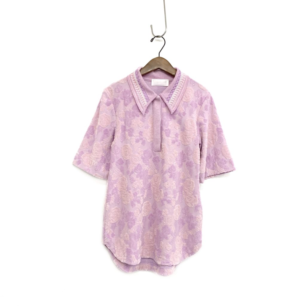 Mame KurogouchiノスタルジックなFlowered Velour Jacquard Polo 
