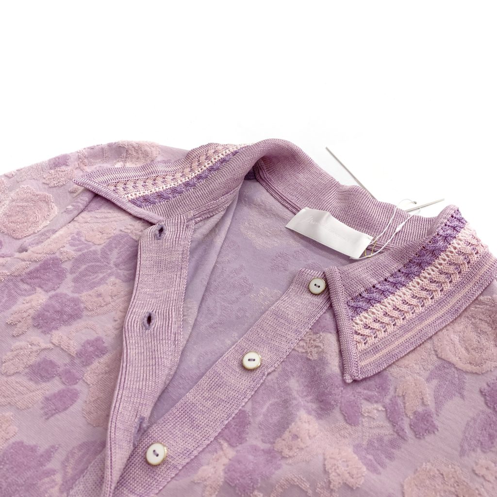 Mame KurogouchiノスタルジックなFlowered Velour Jacquard Polo 