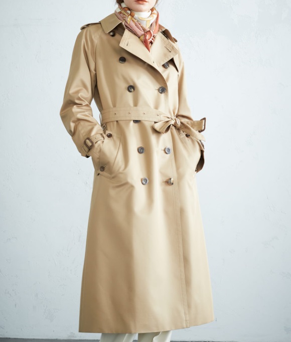 美品 アクアスキュータム Aquascutum コート 英国製 Aqua5 トレンチ 