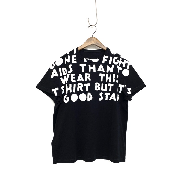 Maison Margiela メゾンマルジェラ AIDS T-Shirts エイズメッセージTシャツ ブラック S S51GC0482 S22816