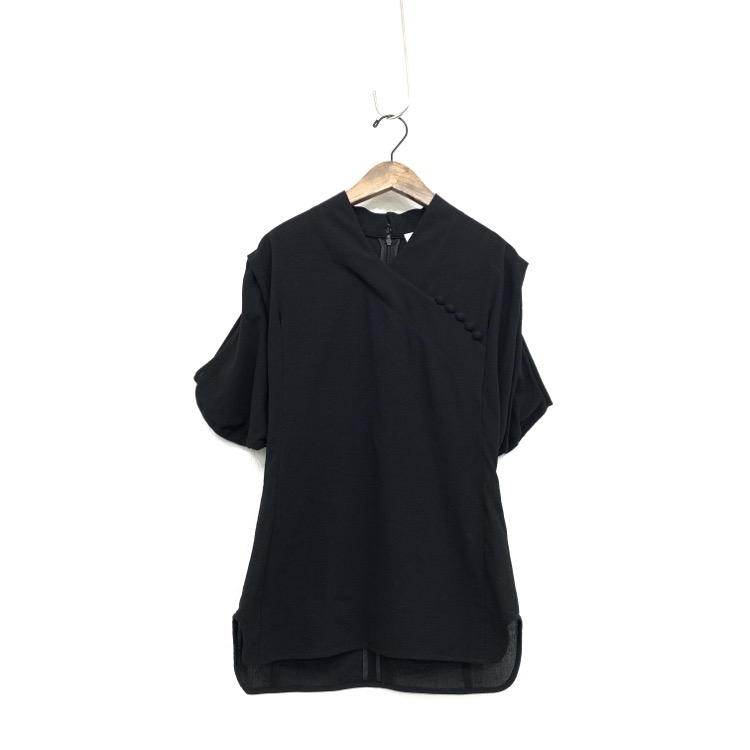 Mame Kurogouchi マメクロゴウチ Crepe Buttoned V-Neck Top クレープボタンブラウス MM22SS-SH041