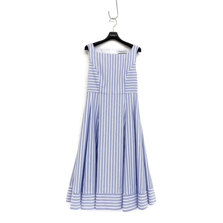 FOXEY NEWYORK フォクシー ルシェルドレス ストライプコットンワンピース アイスブルー 38 42836-NAOOO