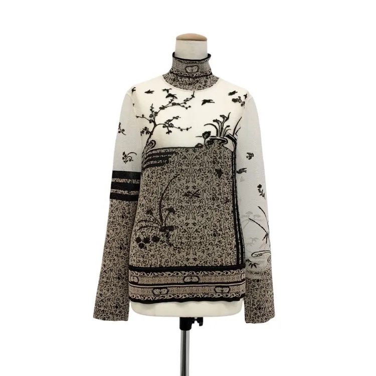 Mame Kurogouchi マメクロゴウチ Nature Pattern Sheer Knitted High Neck Top トップス お買取りいたしました