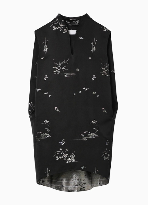 MM25SS-DR040Nature Pattern Jacquard Dress - black