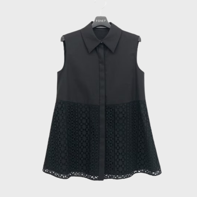 FOXEY NEWYORK フォクシー ブラウス イングリッシュガーデン ブラック 38 44223-NSTOE